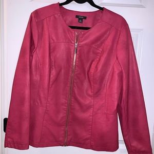 NEW Soft Pink/Rose Faux Leather Jacket, L